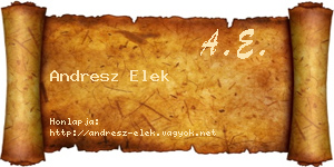 Andresz Elek névjegykártya