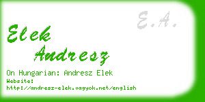 elek andresz business card
